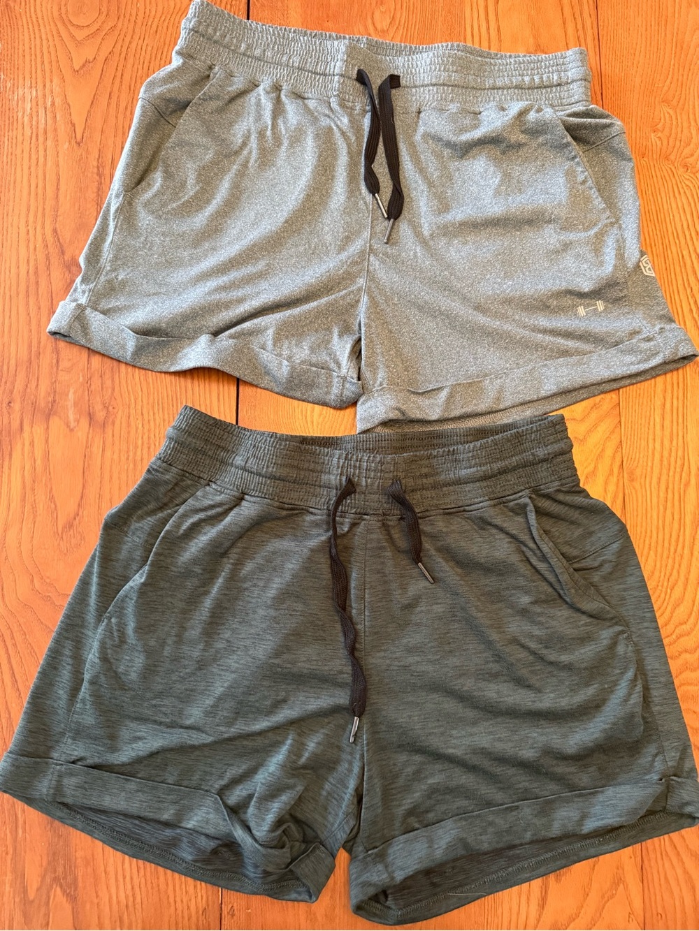 Born Primitive Women’s  Gray & Green Athletic Drawstring Shorts